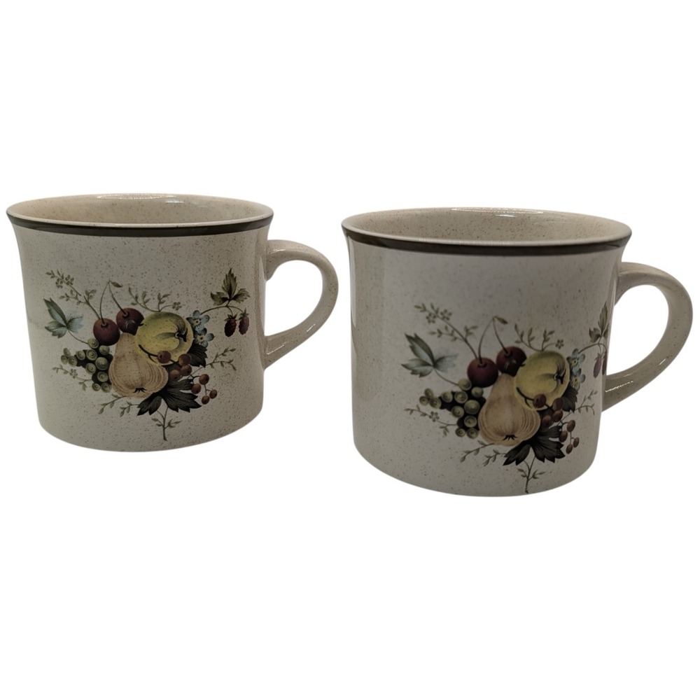 Vintage Royal Doulton Coffee Mugs Lambethware Cornwall‎ Fruit LS 1015 Set of Two